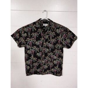 EUC Uzzi Casual Palm Tree Button Shirt Men's SZ Large Hawaiian Beach Party Luau